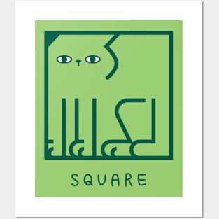 Cat in Square Shape Posters and Art